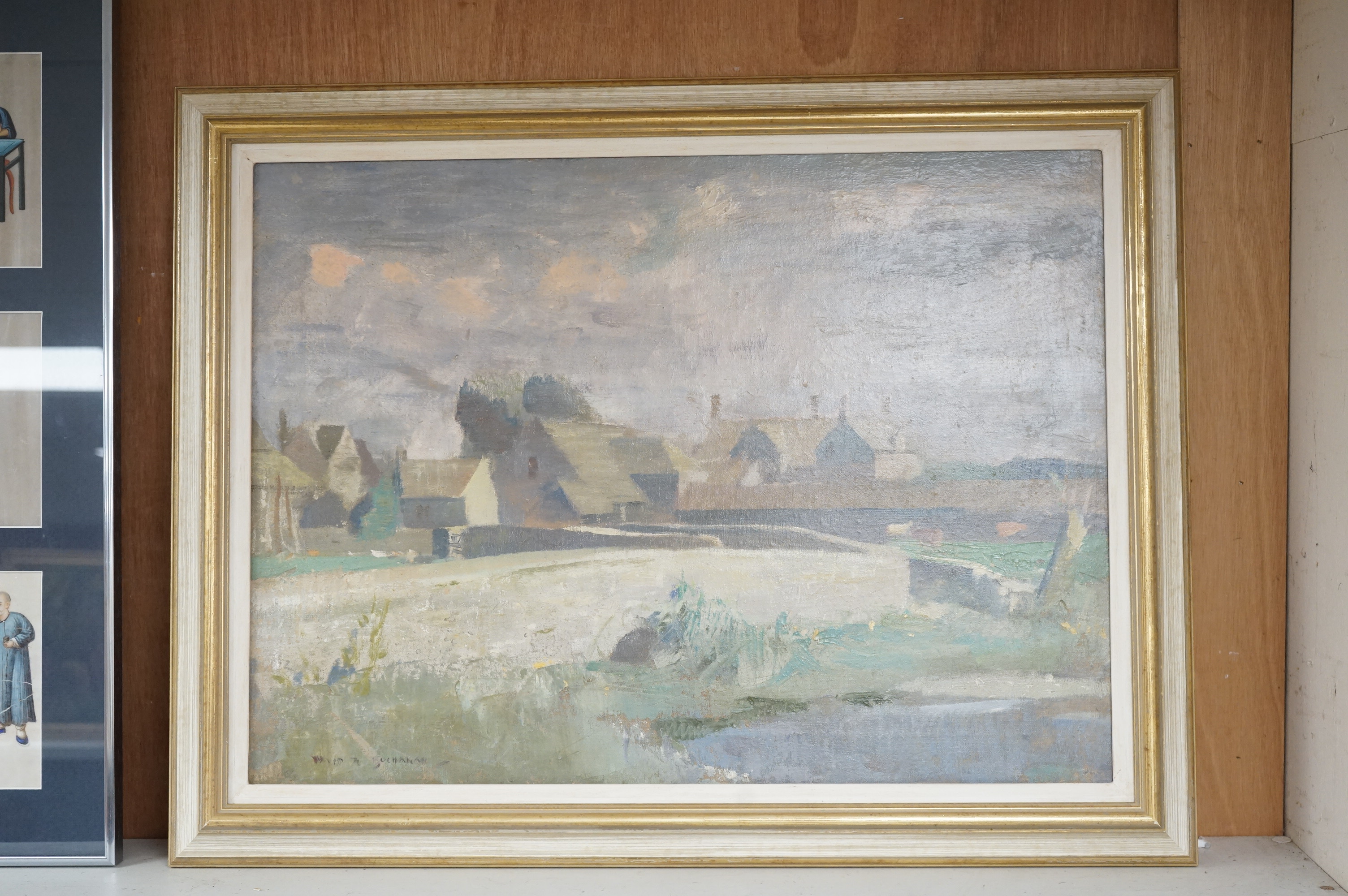 David R. Buchanan (1913-1999), oil on canvas, Cotswold village scene, signed, 43 x 59cm